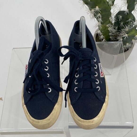 Superga Lace -Up Fashion Sneakers Navy‎ Size 5.5 - Picture 2 of 9